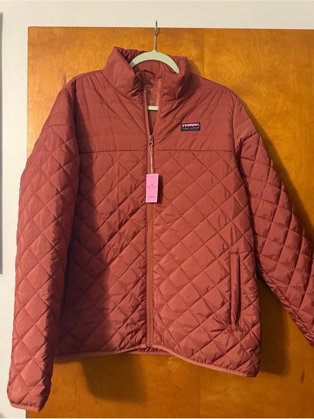 Simply Southern Quilted Diamond Puffer Jacket - Rust